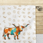 Baha Ranch Set of 4 Minimalistic Cowboy Western Cattle Brands Kitchen Towels Made in America