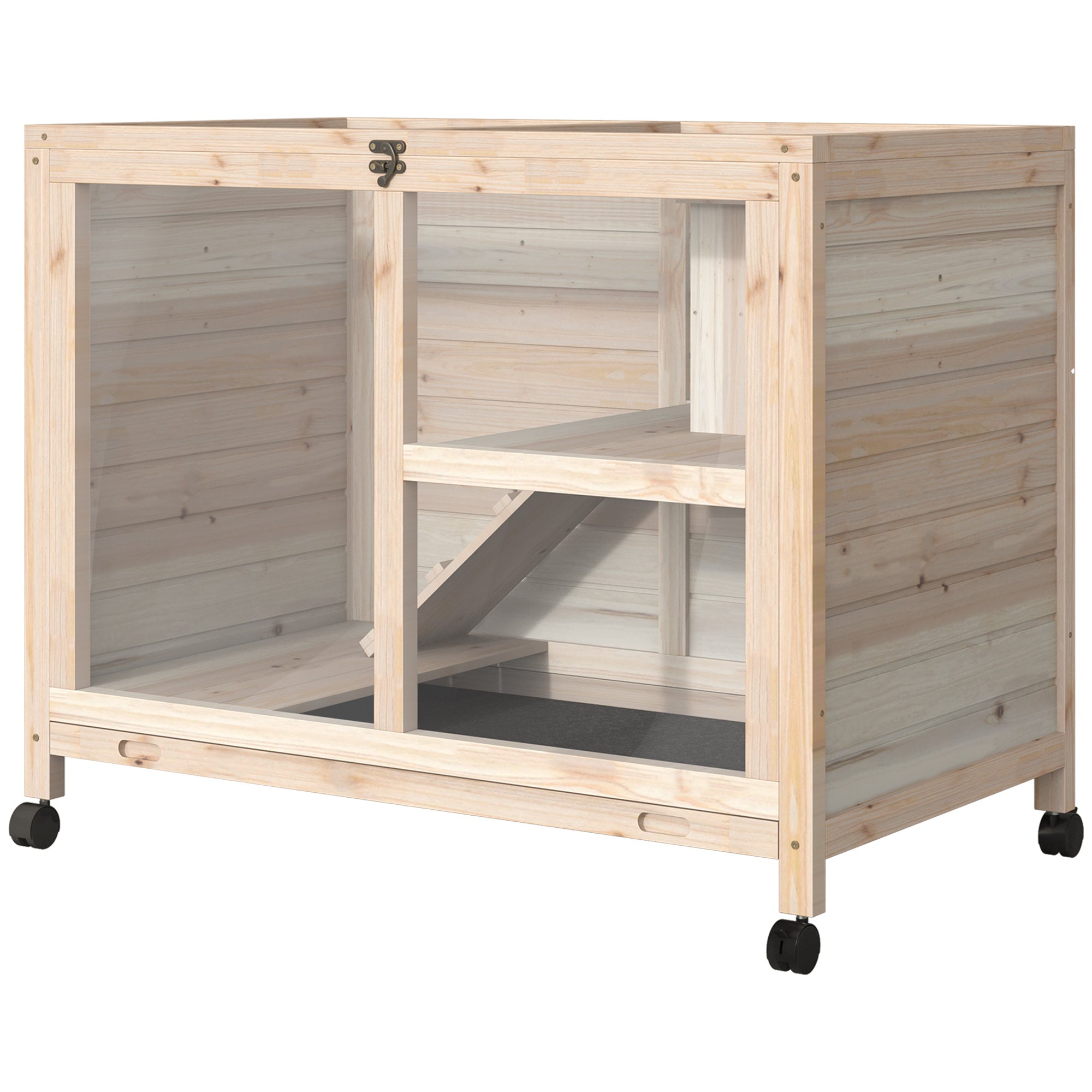 PawHut Indoor Rabbit Hutch with Wheels