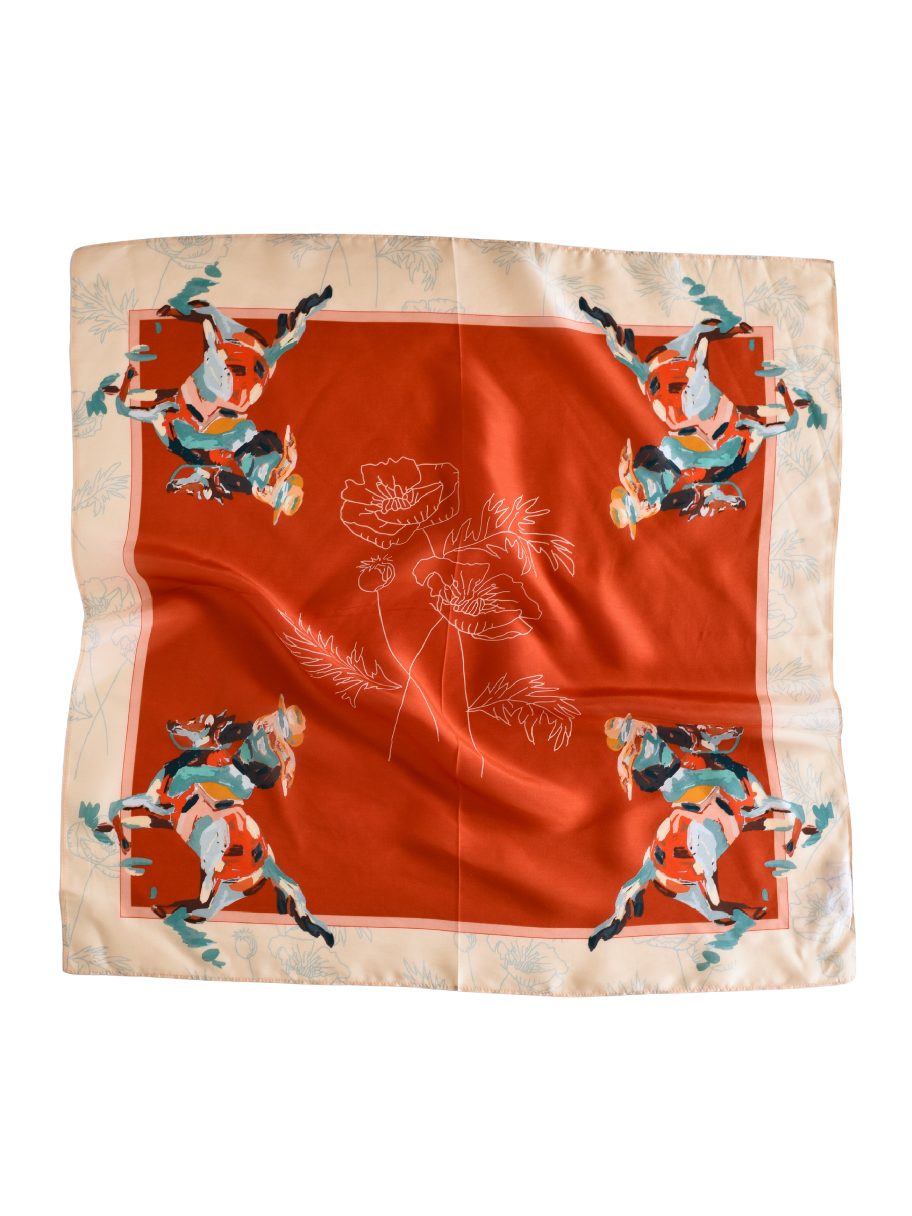 Poppy Cowgirl: Western Scarf Bandana Silk Tencel Wild Rag