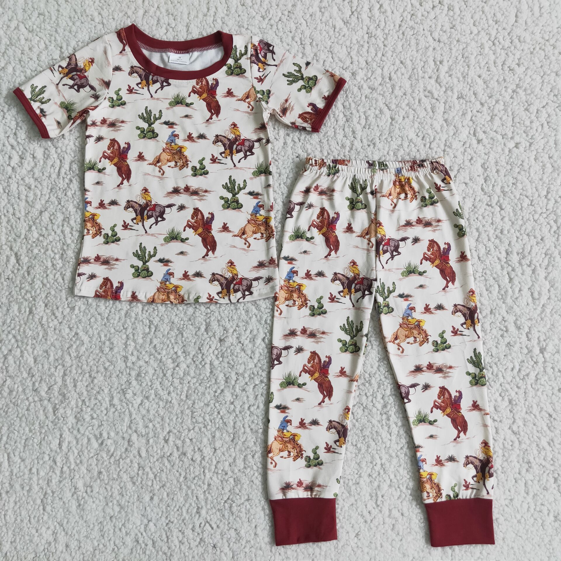 Boy Horse Print Short Sleeve Outfits