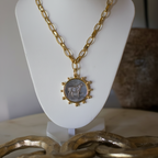 Heritage Horse Coin Necklace  18k Gold Non Tarnish Equestrian Coin