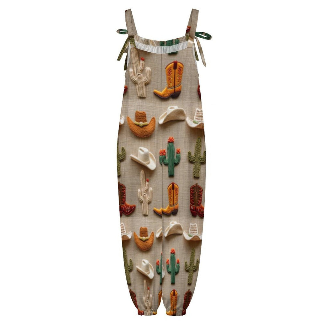 Baha Ranch Cactus Boots Hat Western Overalls Jumpsuit