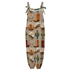 Baha Ranch Cactus Boots Hat Western Overalls Jumpsuit