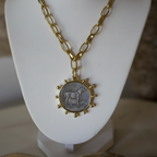 Heritage Horse Coin Necklace  18k Gold Non Tarnish Equestrian Coin