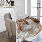 Baha Ranch Highland Cow Throw Blanket Ultra-Soft Micro Fleece Blanket 60" x 80" Made in America