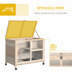 PawHut Indoor Rabbit Hutch with Wheels