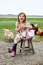 Rustic Chicken Milk Silk Flutter Dress