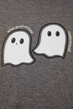 Halloween Ghost Print Mineral Wash Oversize Hoodie