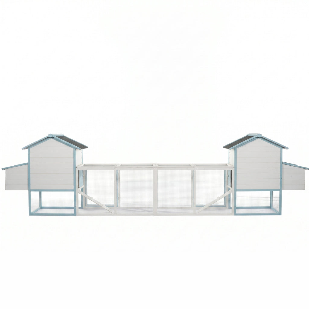 Large Wooden Chicken Coop with Double Nesting Boxes