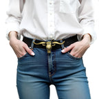 Signature Longhorn Western Leather Belt for Women