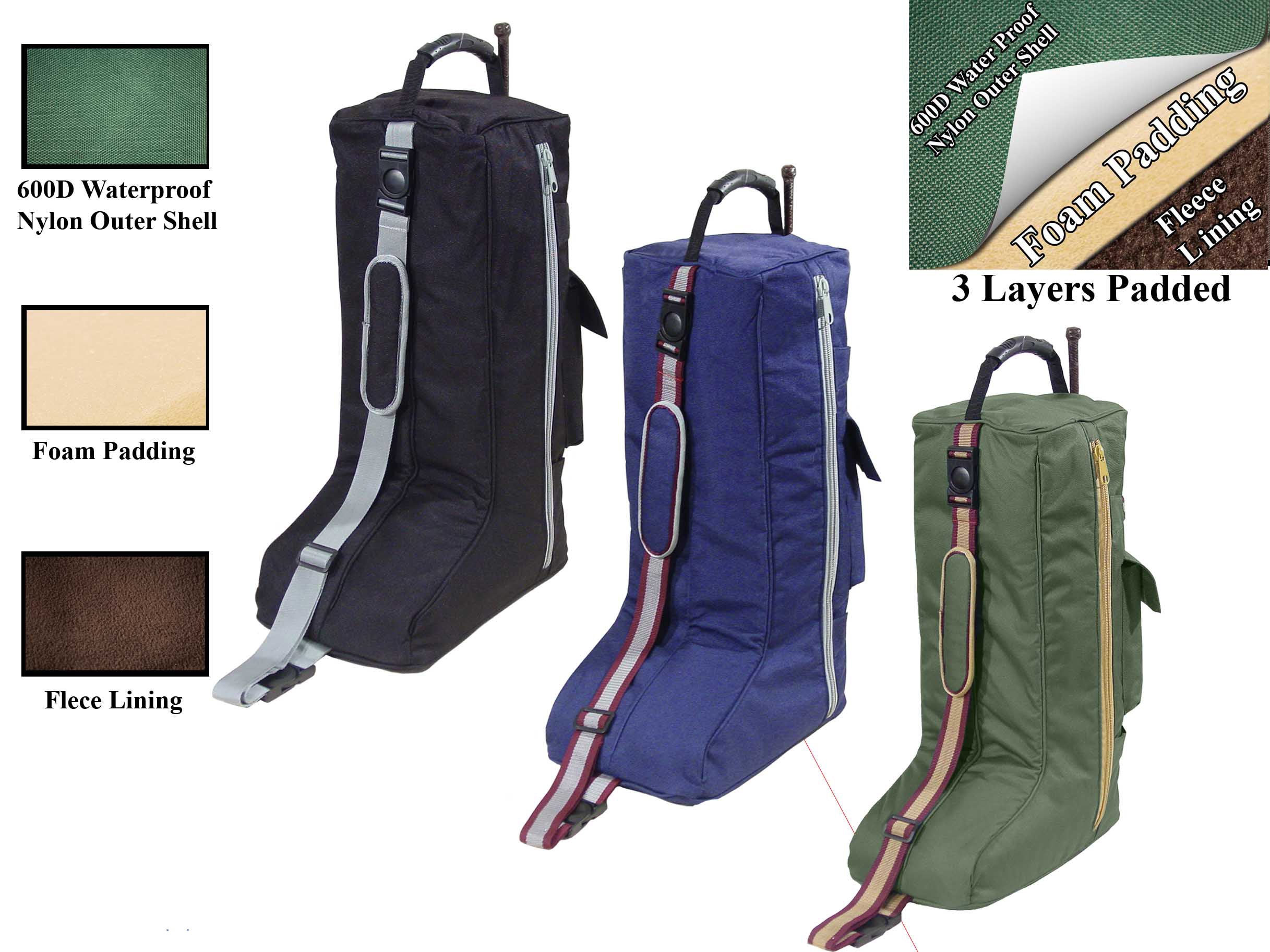 Derby Originals 600D Nylon Padded Tall English Riding Boot Carry Bag - available in multiple colors