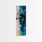 Horse by the Ocean Horse Wall Art Framed Canvas Print Coastal Landscape Art Nautical Decor Rustic Wall Art Moody Art