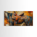 Western Saddle Art, Canvas Print, Rustic Decor, Moody Art, Southwest Wall Art, Extra Wide Art, Above Bed Wall Art, Farmhouse Wall Art