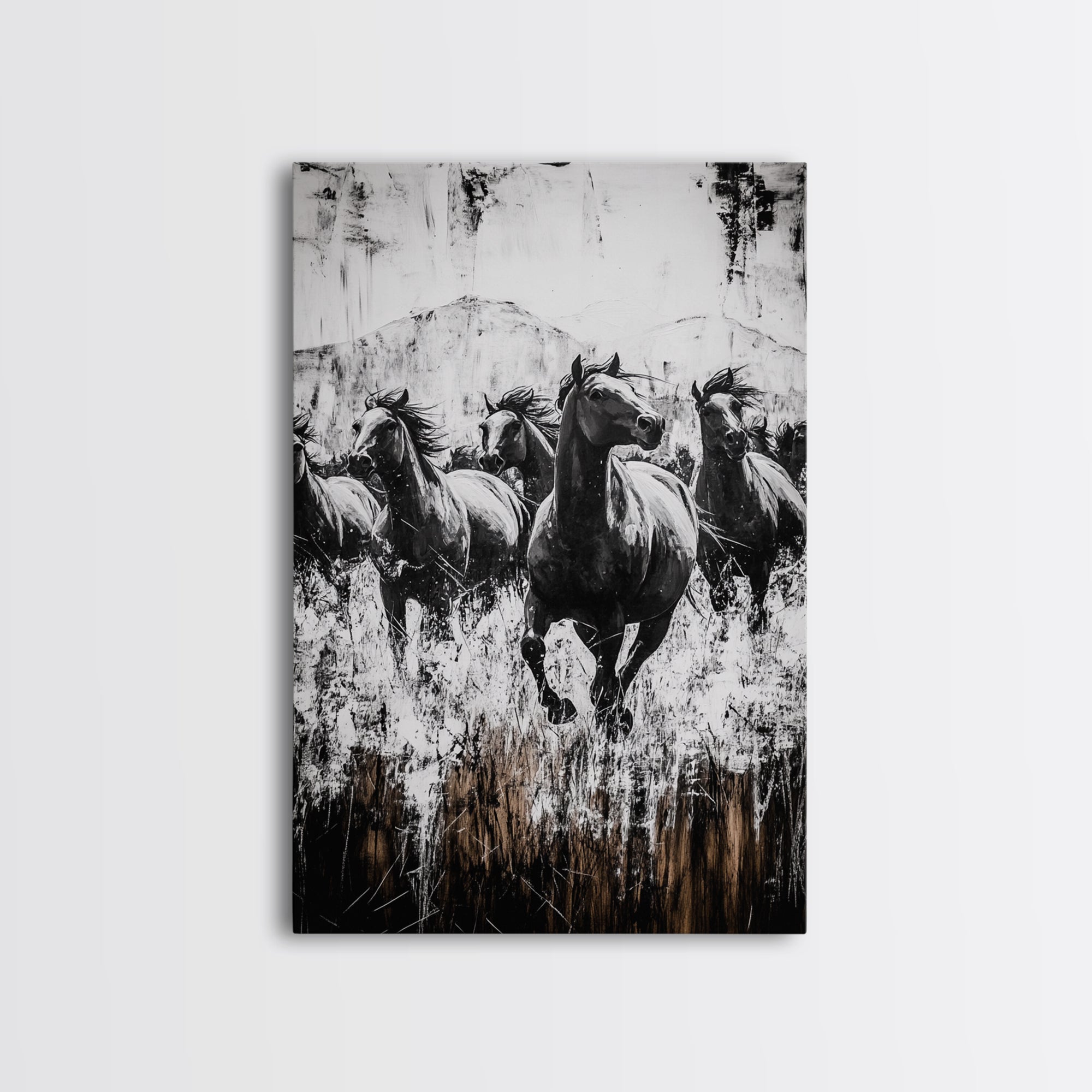Cowboy Painting, Western Art, Canvas Print, rustic decor, vintage horse art, southwest wall art, farmhouse art, gift idea for him, extra wide art