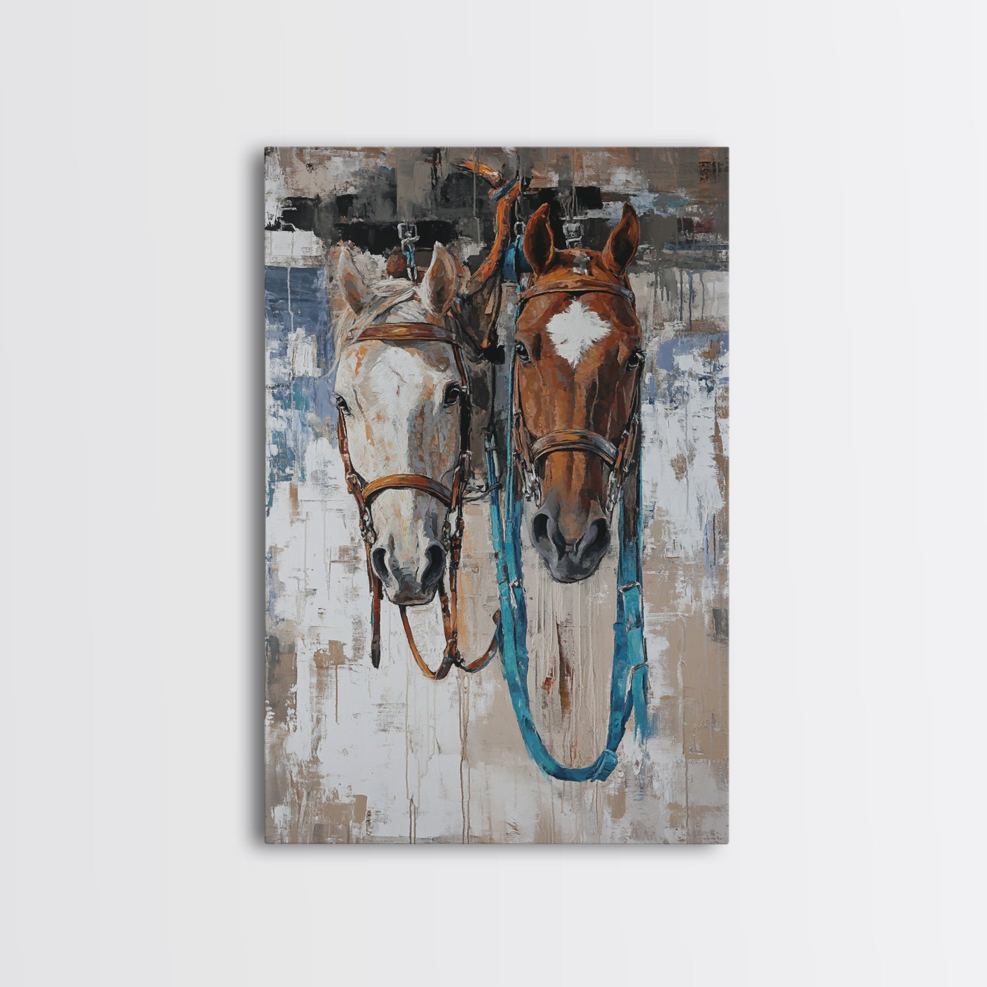 Horse Wall Art, Vintage Horse Art, Rustic Decor, Framed Canvas Print, Farmhouse Art, Moody Art, Equestrian Aesthetic, Above Bed Wall Art, Gift Idea