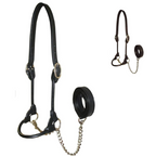 Derby Originals Rolled Leather Cattle Show Halter – Adjustable Fit with 48" Lead and 14" Chain, Small/Medium/Large – 1-Year Warranty