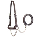 Derby Originals Premium Raised Padded Leather Cattle Show Halter, Small/Medium/Large, Adjustable Fit with 48" Lead and 14" Chain, Durable Hardware, 1-Year Warranty