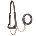 Derby Originals Premium Raised Padded Leather Cattle Show Halter, Small/Medium/Large, Adjustable Fit with 48" Lead and 14" Chain, Durable Hardware, 1-Year Warranty