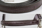 Derby Originals Premium Raised Padded Leather Cattle Show Halter, Small/Medium/Large, Adjustable Fit with 48" Lead and 14" Chain, Durable Hardware, 1-Year Warranty