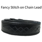 Derby Originals Midnight All Black Flat Fancy Stitch Leather Cattle Show Halter, Small/Medium/Large, Adjustable Fit with 48" Lead and 14" Chain, Durable Hardware, Ideal for Shows, 1-Year Warranty