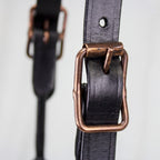 Derby Originals Bronze Beauty Rolled Leather Cattle Show Halter, Small/Medium/Large, Adjustable Fit with 48" Lead and 14" Chain, Durable Bronze Hardware, Ideal for Shows, 1-Year Warranty