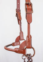Derby Originals Bronze Beauty Rolled Leather Cattle Show Halter, Small/Medium/Large, Adjustable Fit with 48" Lead and 14" Chain, Durable Bronze Hardware, Ideal for Shows, 1-Year Warranty