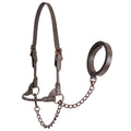 Derby Originals Bronze Beauty Rolled Leather Cattle Show Halter, Small/Medium/Large, Adjustable Fit with 48" Lead and 14" Chain, Durable Bronze Hardware, Ideal for Shows, 1-Year Warranty