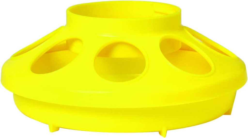 Little Giant Plastic Poultry Feeder Base Heavy Duty 1 Quart Yellow
