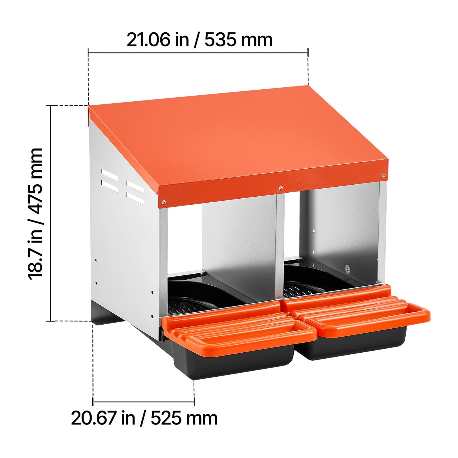 Chicken Nesting Boxes, 2 Compartments, Easy Egg Collection