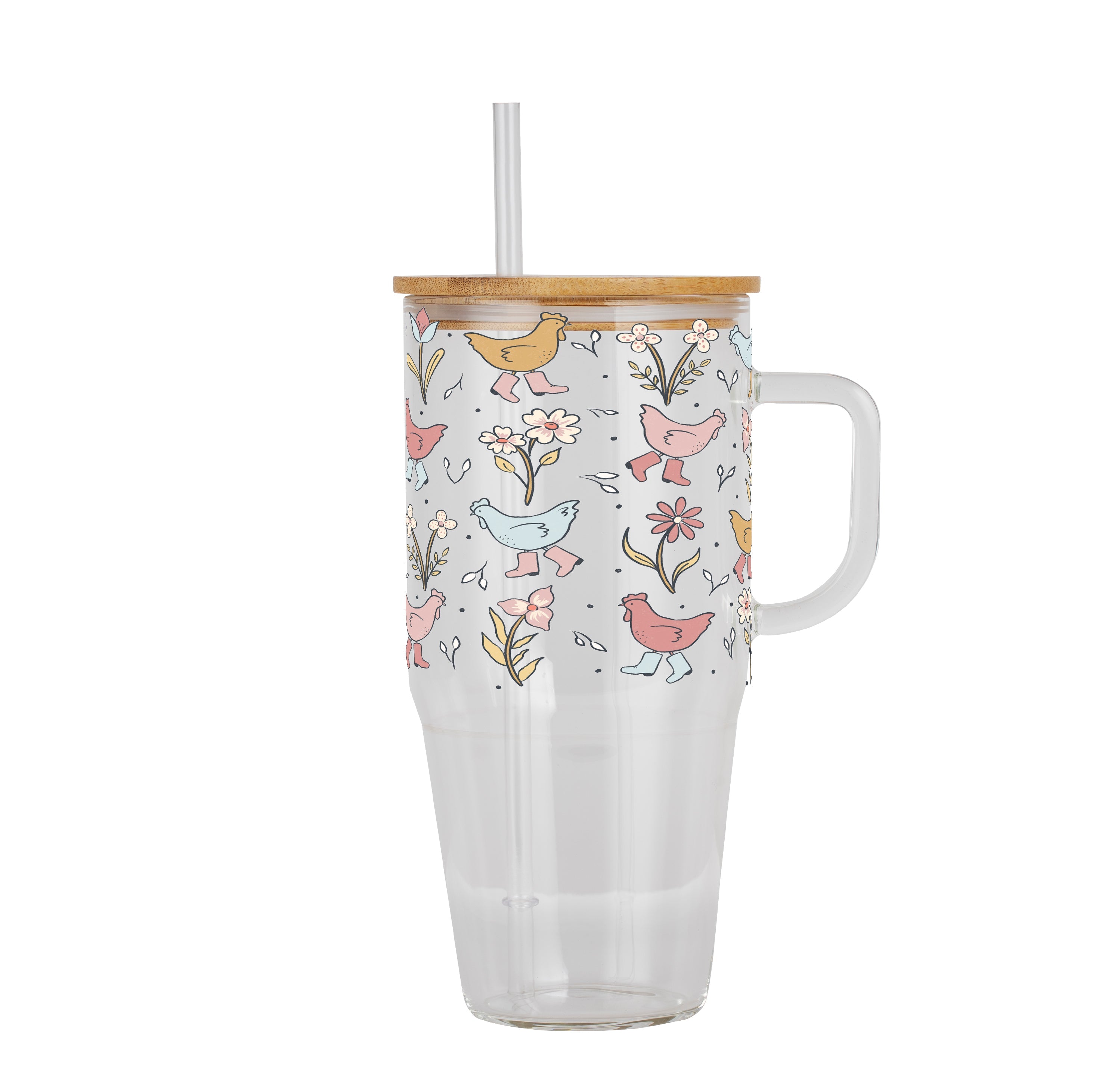 Funky Chickens Glass Cup