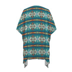 Baha Ranch Teal Aztec Duster Kimono Coverup