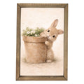 Bunny to Side of Pot Framed Art