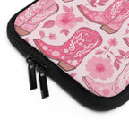 Pink Cowboy Boot Laptop Sleeve | Western Floral Tech Cover for Women