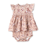 Wild Wrangler/Pink Bamboo Cowgirl Western Skirted Bodysuit