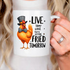 Funny Chicken Mug - Ceramic Coffee Cup With Playful Chicken Design & Humor