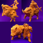 3D Printed Dwarf’s Army Nafarrate - Dwarf Wild Pig Boar Rider Set 28mm 32mm Ragnarok D&D