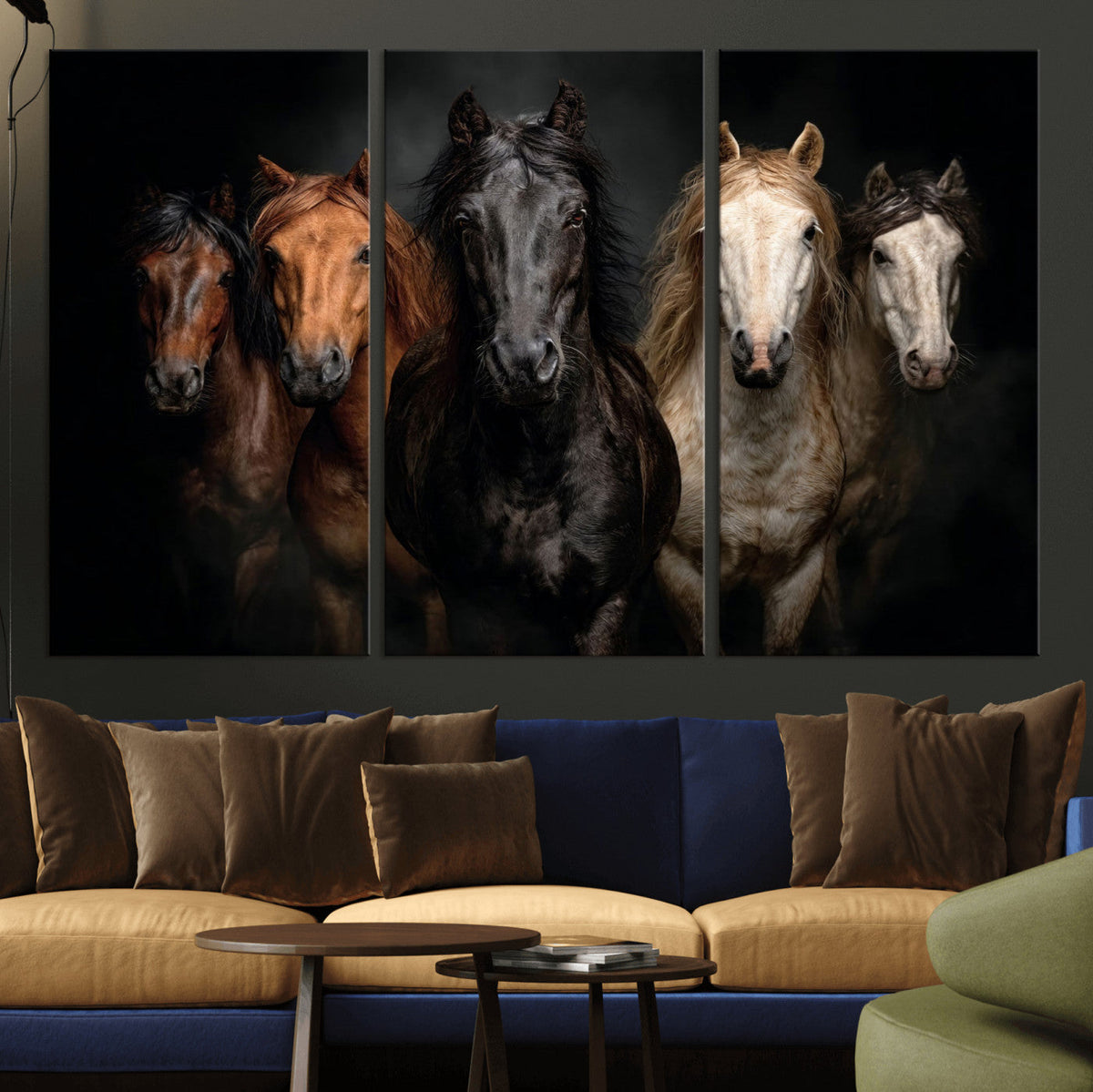 Horse Wall Art Canvas Print, Wild Horses Portrait Photography,