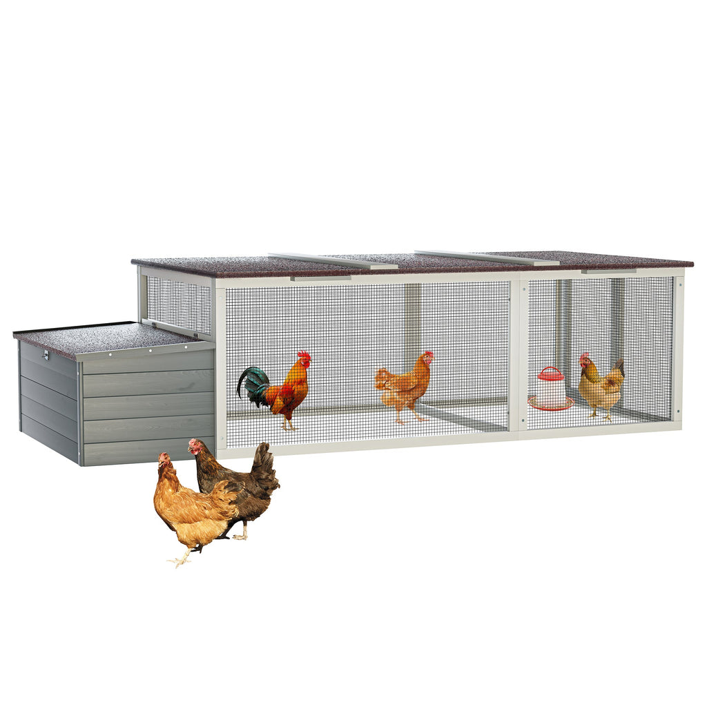 20.93ft² Large Wooden Chicken Coop Outdoor Hen House