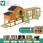 Large Chicken Coop with Nest Box and Run
