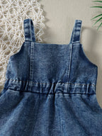 Children's Ruffled Hem Denim Overall Dress