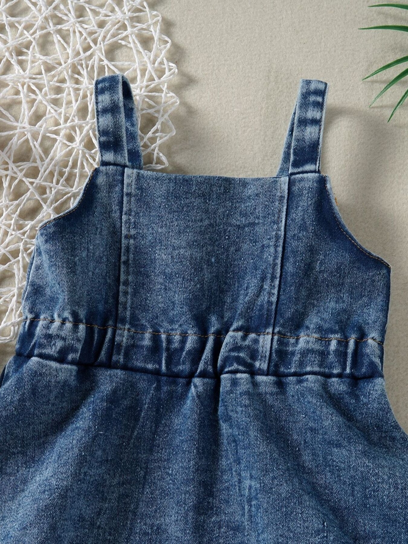 Children's Ruffled Hem Denim Overall Dress