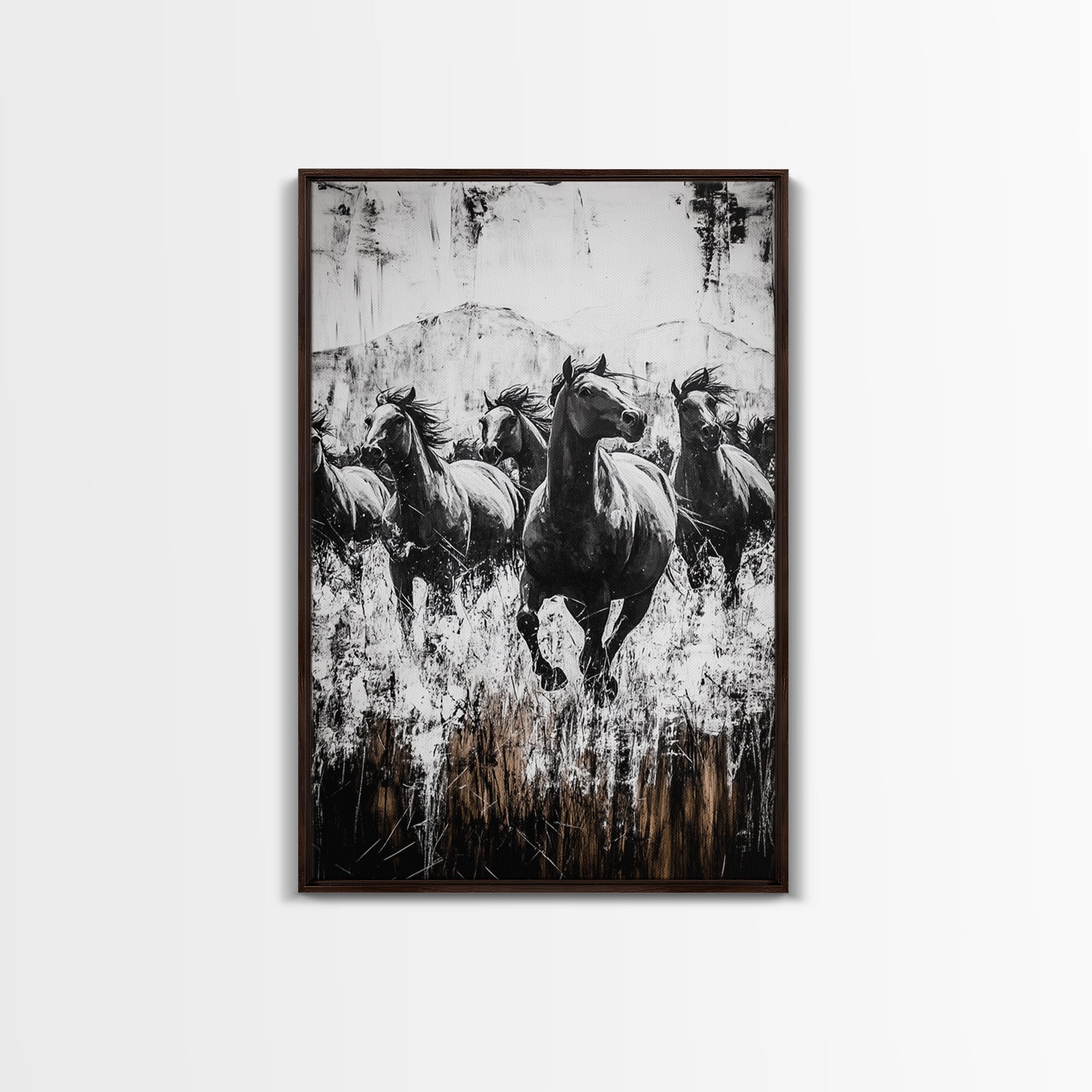 Cowboy Painting, Western Art, Canvas Print, rustic decor, vintage horse art, southwest wall art, farmhouse art, gift idea for him, extra wide art