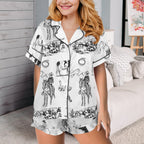 Baha Ranch Ranch Life Western Cowgirl Satin Ruffle Pajama Set