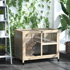 PawHut Indoor Rabbit Hutch with Wheels