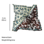 Western Style Cow Pattern Turquoise Scarf – Elegant Cowgirl Accessory