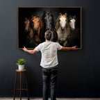 Horse Wall Art Canvas Print, Wild Horses Portrait Photography,