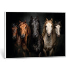 Horse Wall Art Canvas Print, Wild Horses Portrait Photography,