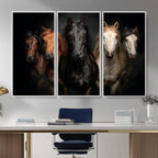 Horse Wall Art Canvas Print, Wild Horses Portrait Photography,