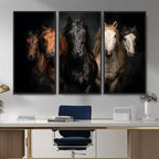 Horse Wall Art Canvas Print, Wild Horses Portrait Photography,