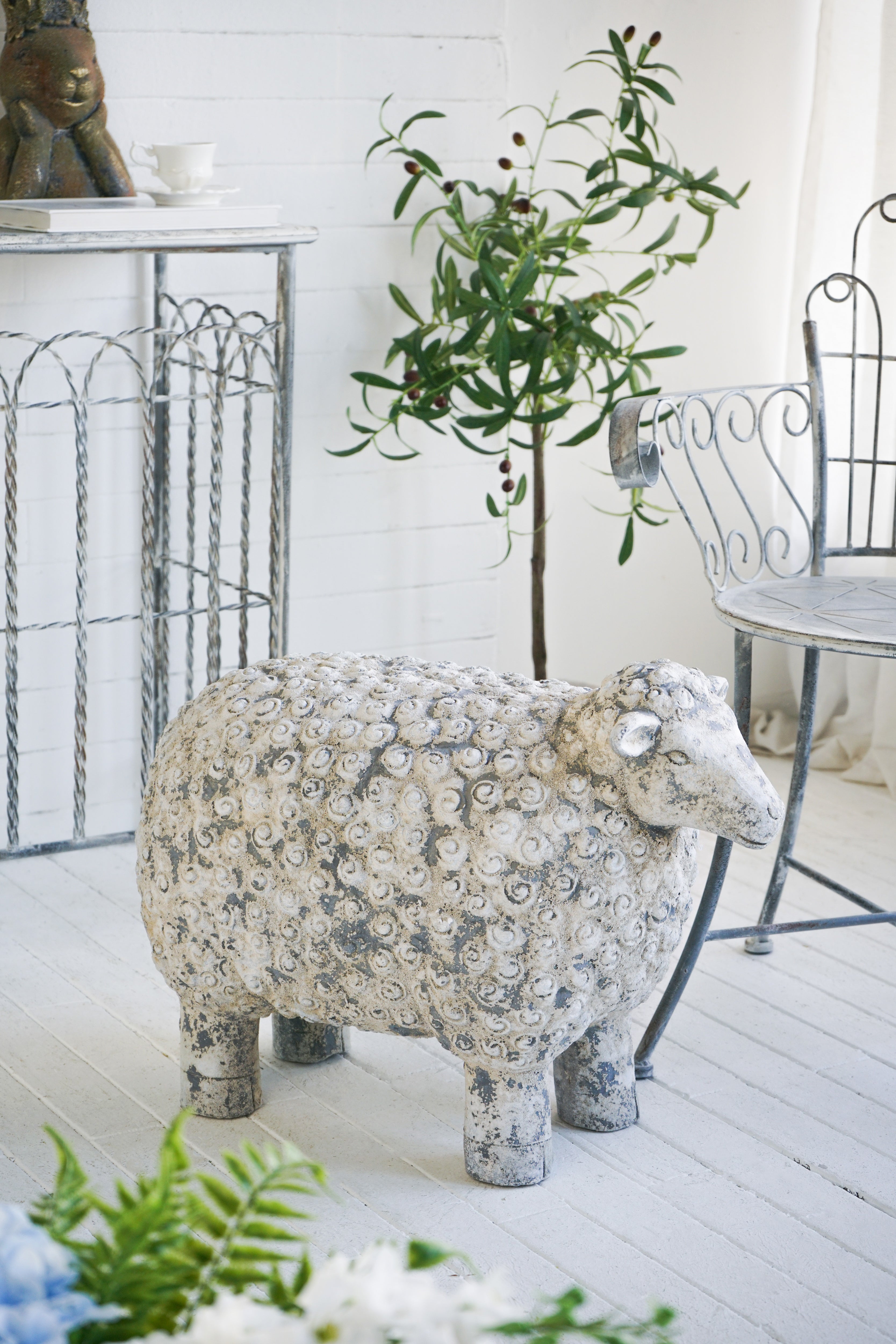 Magnesium Sheep Figurine with Weathered Finish
